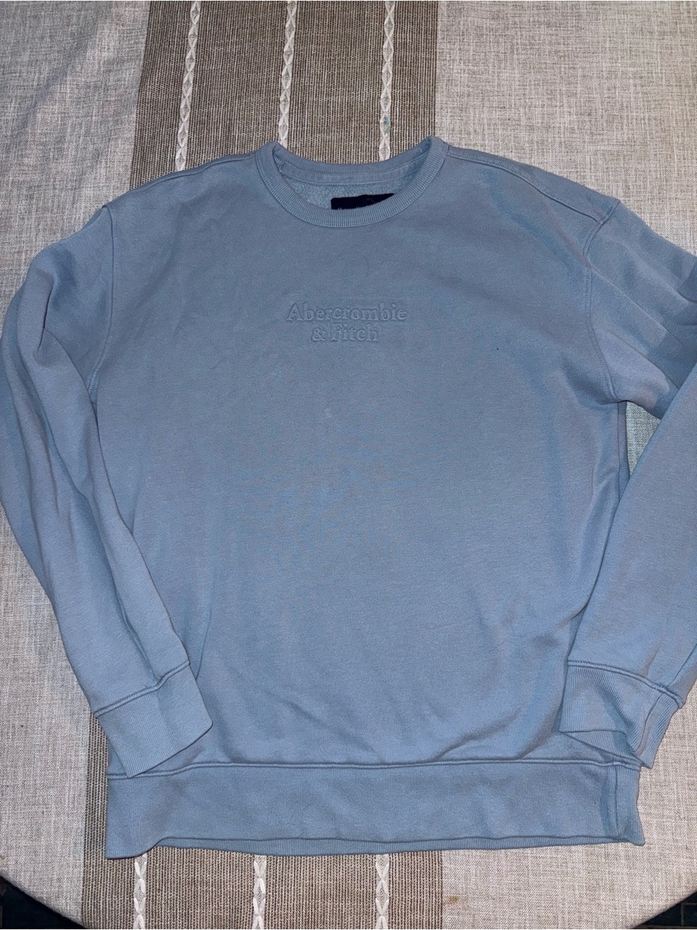 Abercrombie & Fitch Men's Dusty Blue Crewneck Sweatshirt